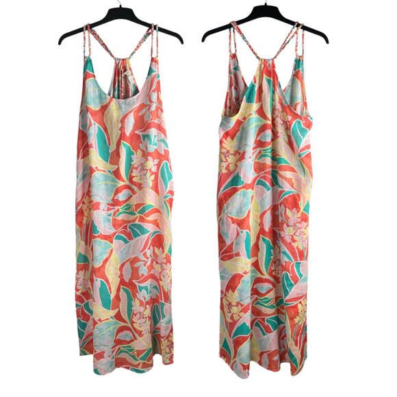 Cynthia Rowley Sleeveless Tropical Floral Maxi Dress With Braided Straps Medium - Picture 15 of 15